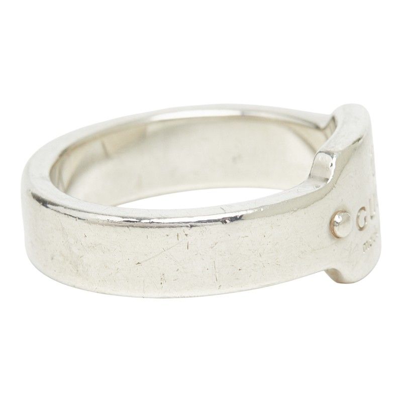 Gucci Logo Plate Ring Silver — view 4