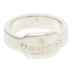 Gucci Logo Plate Ring Silver — view 6