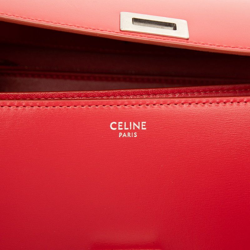 Celine Classic Box Crossbody Shoulder Bag Red Leather — view 5