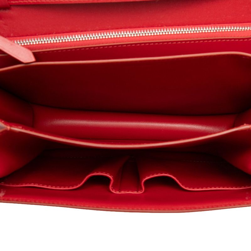 Celine Classic Box Crossbody Shoulder Bag Red Leather — view 4