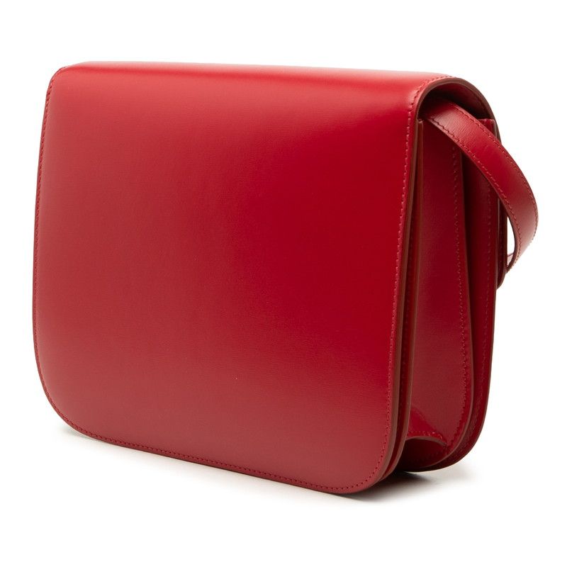 Celine Classic Box Crossbody Shoulder Bag Red Leather — view 2