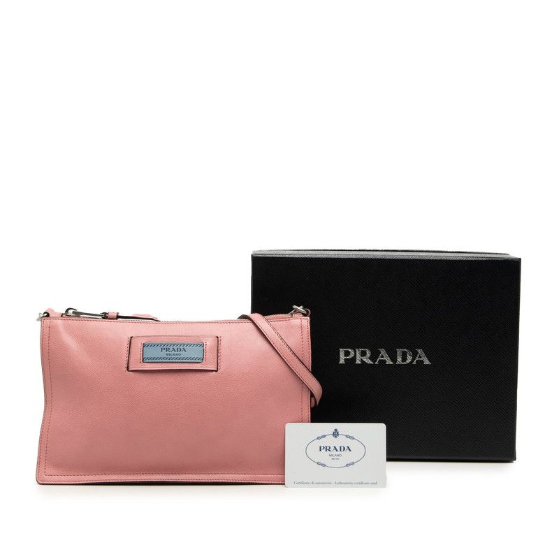 Prada Etiquette Shoulder Bag Pink Leather — view 6