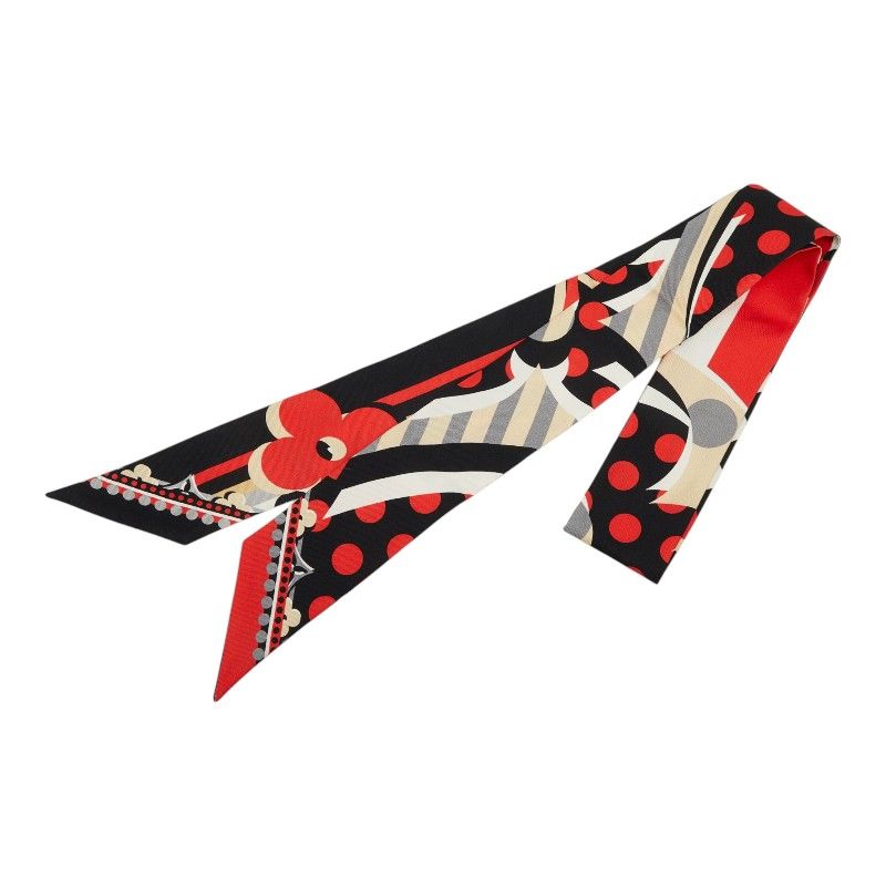 Louis Vuitton Pop Monogram Bandeau BB Scarf Red Black Silk — view 3