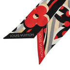 Louis Vuitton Pop Monogram Bandeau BB Scarf Red Black Silk — view 2