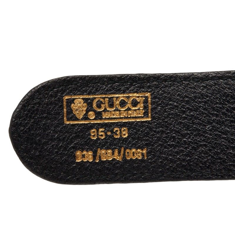 Gucci Interlocking Sherry Line 95 38 Black Leather 1- Belt — view 4