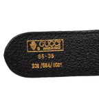 Gucci Interlocking Sherry Line 95 38 Black Leather 1- Belt — view 4