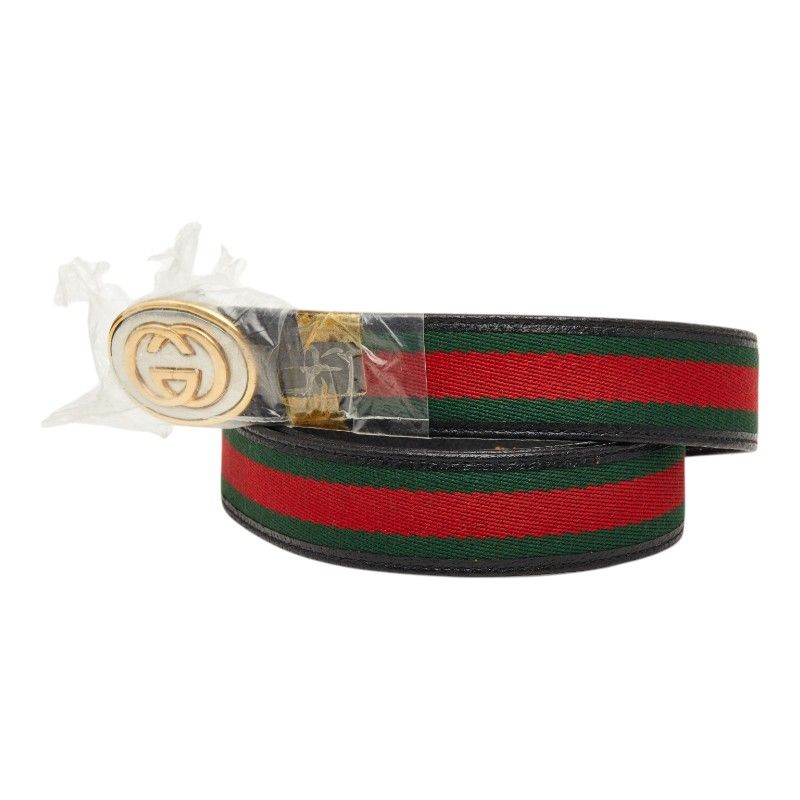 Gucci Interlocking Sherry Line 95 38 Black Leather 1- Belt — view 2