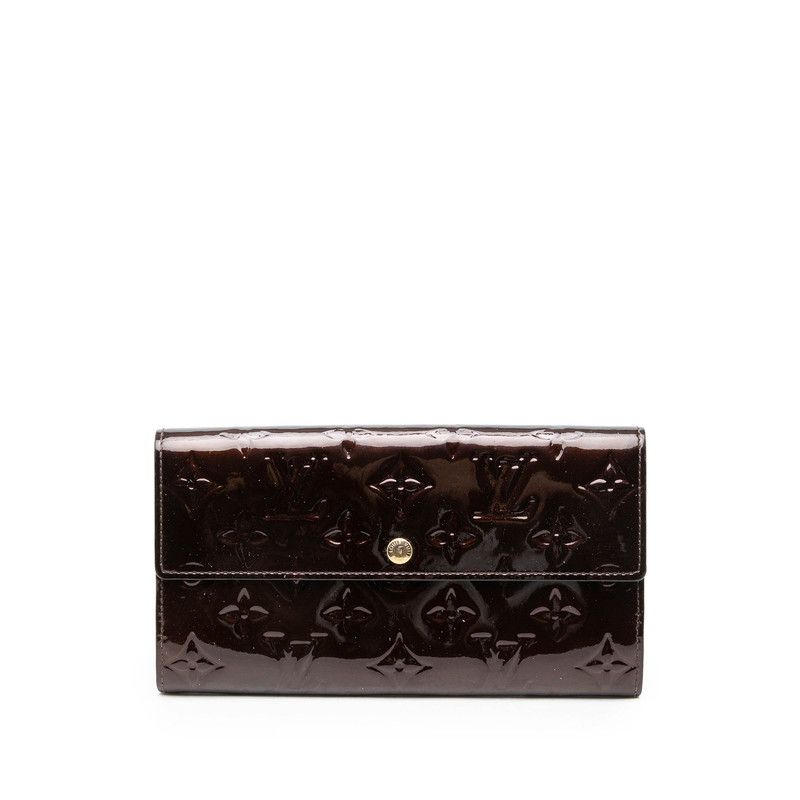 Louis Vuitton Monogram Vernis Portefeuille Sarah Wallet Amarante Purple Patent