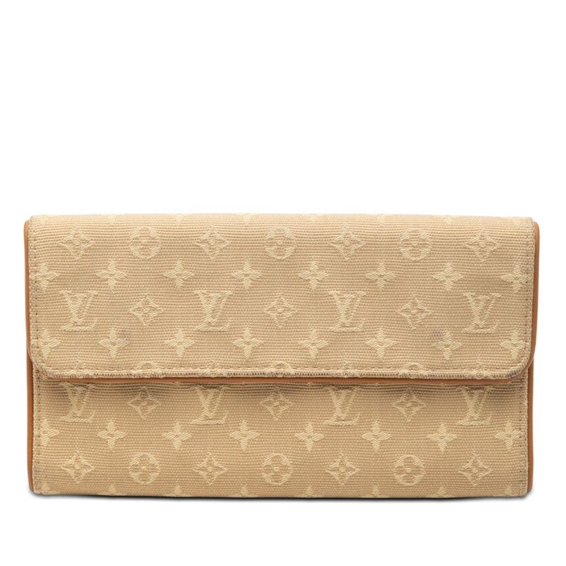 Louis Vuitton Monogram Mini Porte Tresor International Wallet Beige Canvas