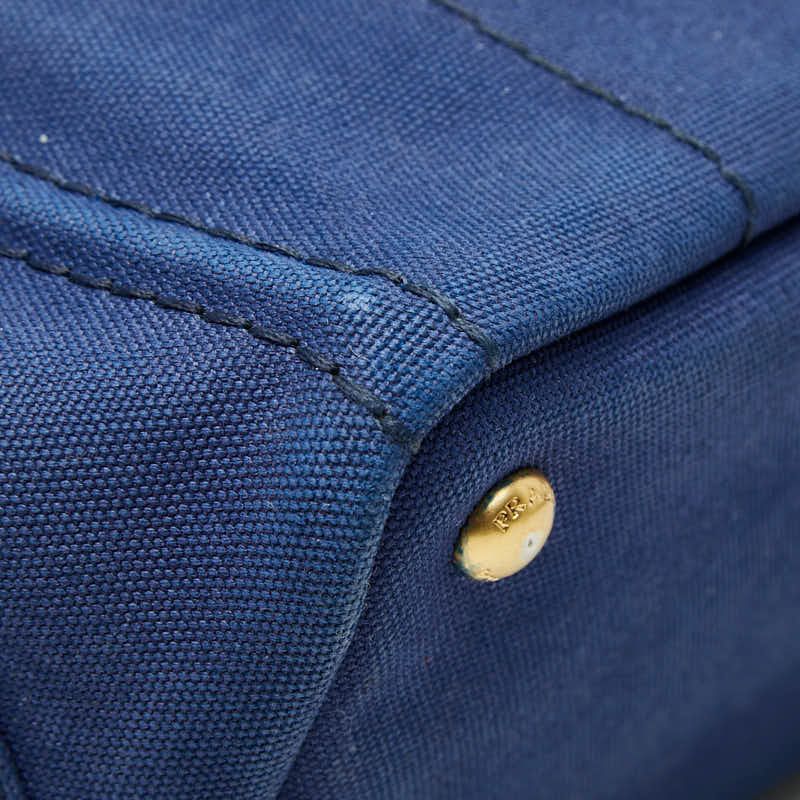 Prada Canapa Mini 2-Way Shoulder Bag Blue Canvas — view 5