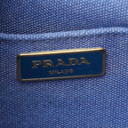 Prada Canapa Mini 2-Way Shoulder Bag Blue Canvas — view 9