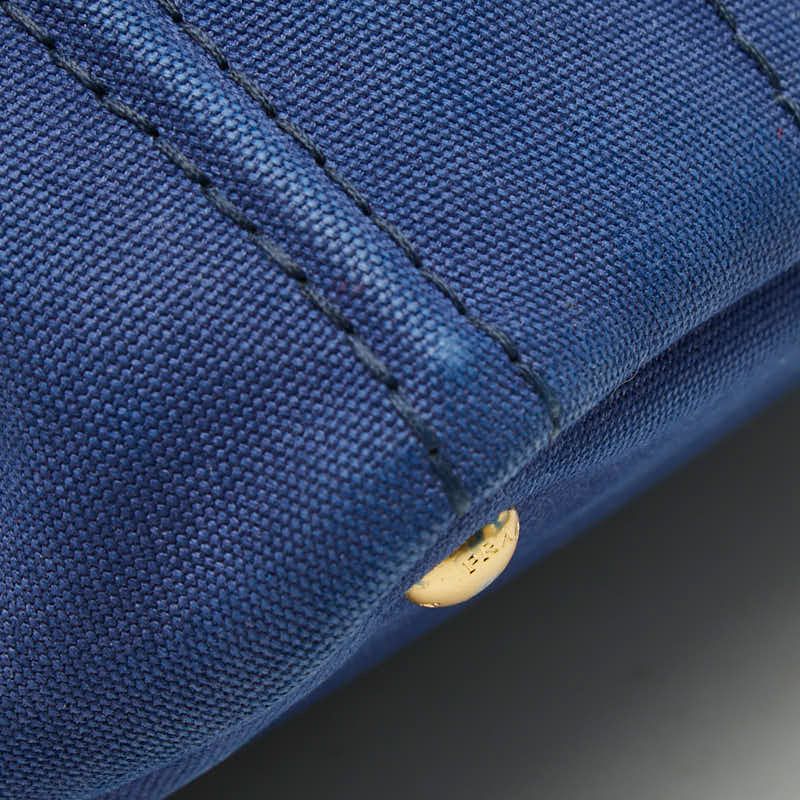 Prada Canapa Mini 2-Way Shoulder Bag Blue Canvas — view 7