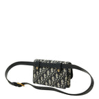 Dior Oblique Saddle Jacquard Belt Bag Shoulder Pouch Beige Navy Canvas Leather — view 2