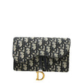 Dior Oblique Saddle Jacquard Belt Bag Shoulder Pouch Beige Navy Canvas Leather