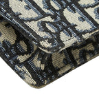 Dior Oblique Saddle Jacquard Belt Bag Shoulder Pouch Beige Navy Canvas Leather — view 7