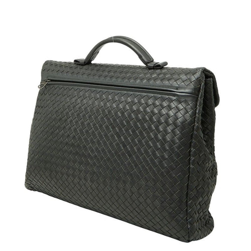 Bottega Veneta Intrecciato Business Briefcase Gray Leather — view 2