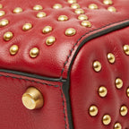 Dior Mini Lady Dior Studs Chain Shoulder Bag 2-Way Red Lambskin — view 6