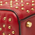 Dior Mini Lady Dior Studs Chain Shoulder Bag 2-Way Red Lambskin — view 5