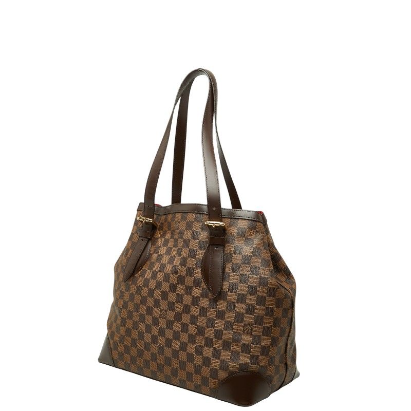 Louis Vuitton Damier Hampstead GM Tote Shoulder Bag Brown Leather — view 2