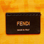 Fendi Big Logo Fish Eye Tote Shoulder Bag 2-Way Black White Leather — view 9