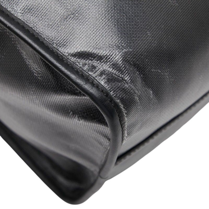 Fendi Big Logo Fish Eye Tote Shoulder Bag 2-Way Black White Leather — view 7
