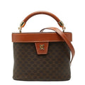 Celine Macadam Vanity Shoulder Bag 2-Way Brown Leather