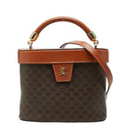 Celine Macadam Vanity Shoulder Bag 2-Way Brown Leather