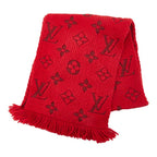 Louis Vuitton Monogram Echarpe Logo Mania Scarf Red Wool Silk