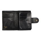 Chanel CC Logo Bicolor Bifold Wallet Black Leather — view 6