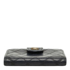 Chanel CC Logo Bicolor Bifold Wallet Black Leather — view 3