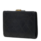 Chanel CC Logo Bicolor Bifold Wallet Black Leather — view 2