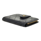 Chanel CC Logo Bicolor Bifold Wallet Black Leather — view 4