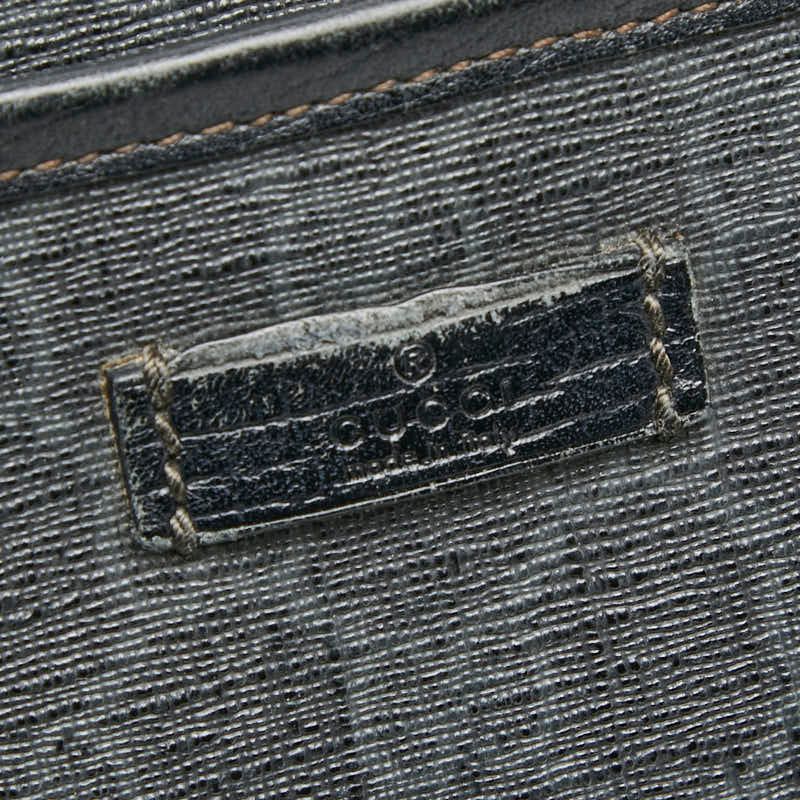 Gucci GG Supreme Crossbody Shoulder Bag Black Gray Leather — view 8
