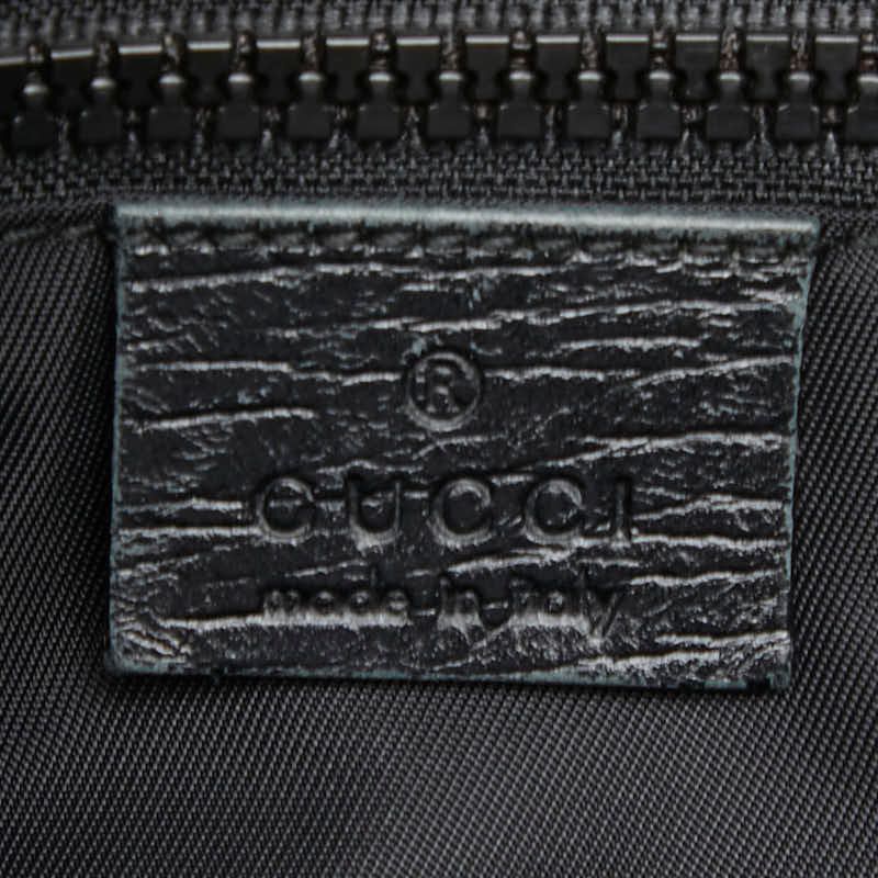 Gucci GG Supreme Crossbody Shoulder Bag Black Gray Leather — view 9