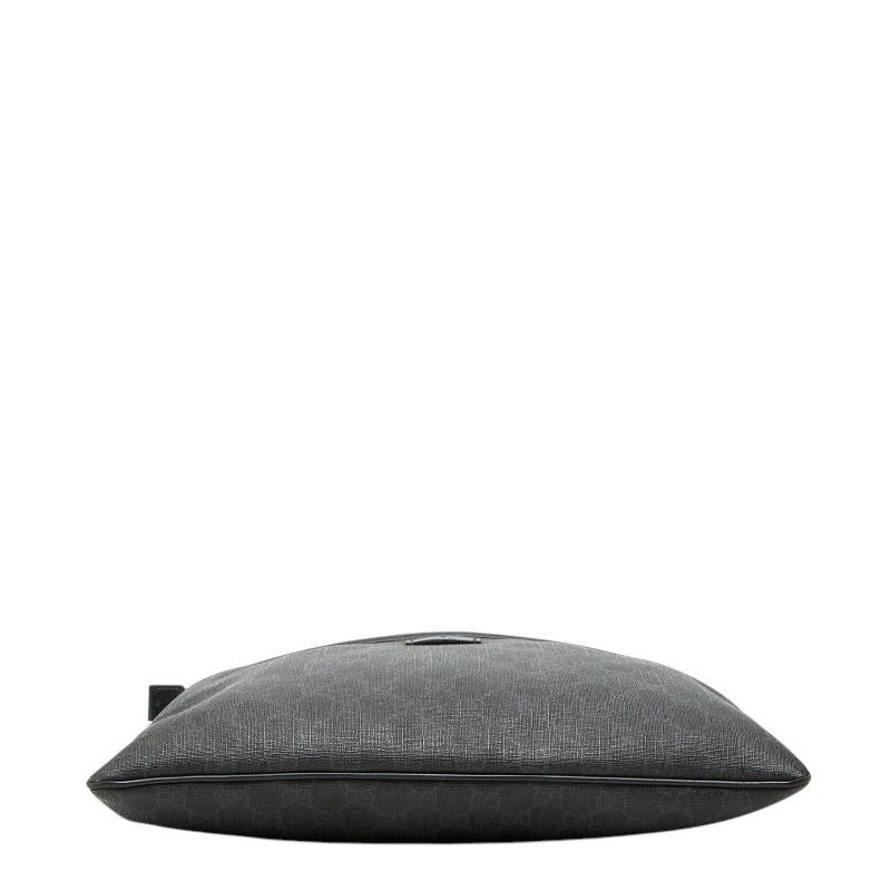 Gucci GG Supreme Crossbody Shoulder Bag Black Gray Leather — view 3