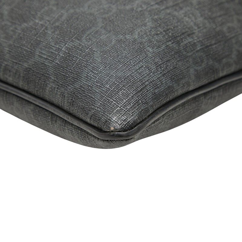 Gucci GG Supreme Crossbody Shoulder Bag Black Gray Leather — view 4
