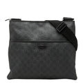 Gucci GG Supreme Crossbody Shoulder Bag Black Gray Leather