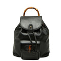 Gucci Bambu Backpack 003 Black Leather