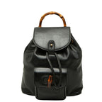 Gucci Bambu Backpack 003 Black Leather