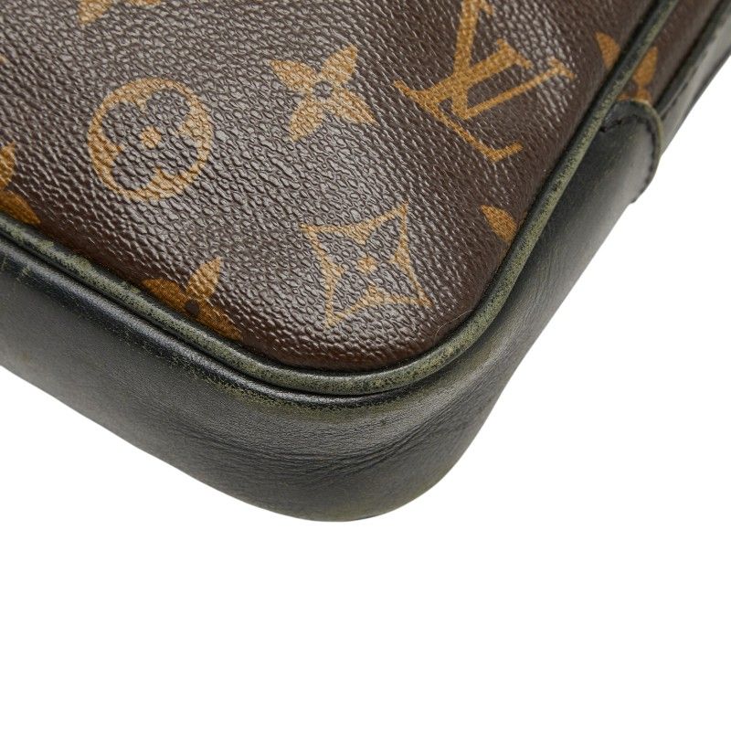 Louis Vuitton Monogram Macassar Bus MM Crossbody Shoulder Bag Brown Black — view 6