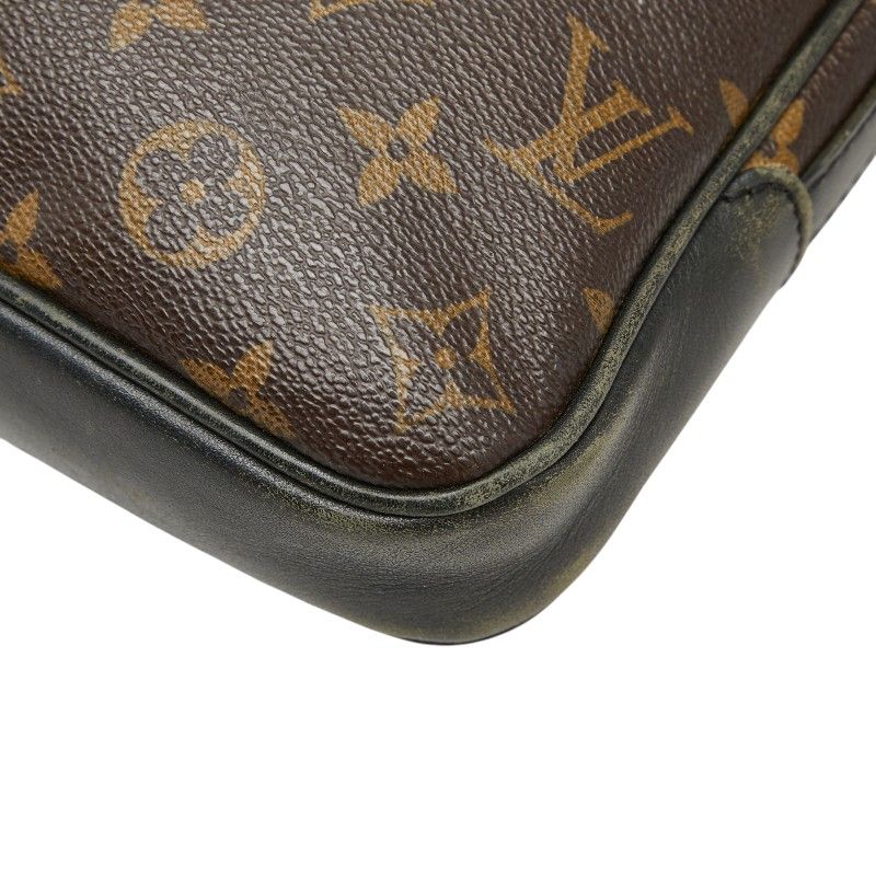 Louis Vuitton Monogram Macassar Bus MM Crossbody Shoulder Bag Brown Black — view 4