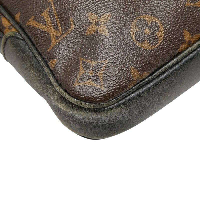 Louis Vuitton Monogram Macassar Bus MM Crossbody Shoulder Bag Brown Black — view 7