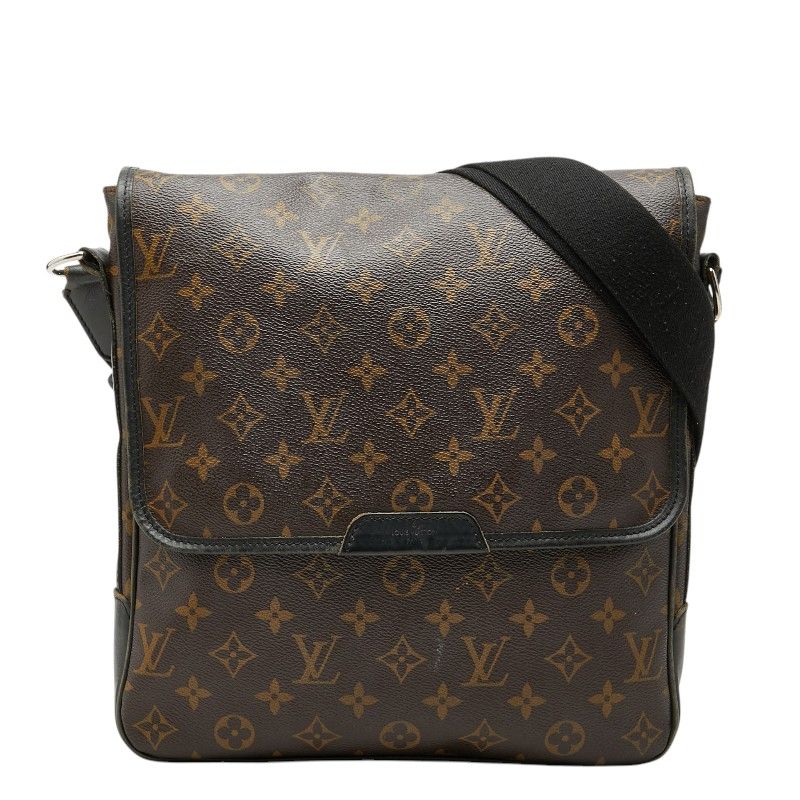 Louis Vuitton Monogram Macassar Bus MM Crossbody Shoulder Bag Brown Black