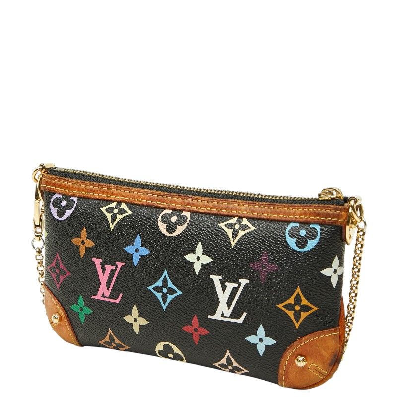 Louis Vuitton Monogram Multicolor Pochette Mila MM Handbag Pouch Noir Black — view 2