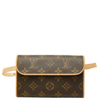 Louis Vuitton Monogram Pochette Florentine Waist Bag Brown Leather