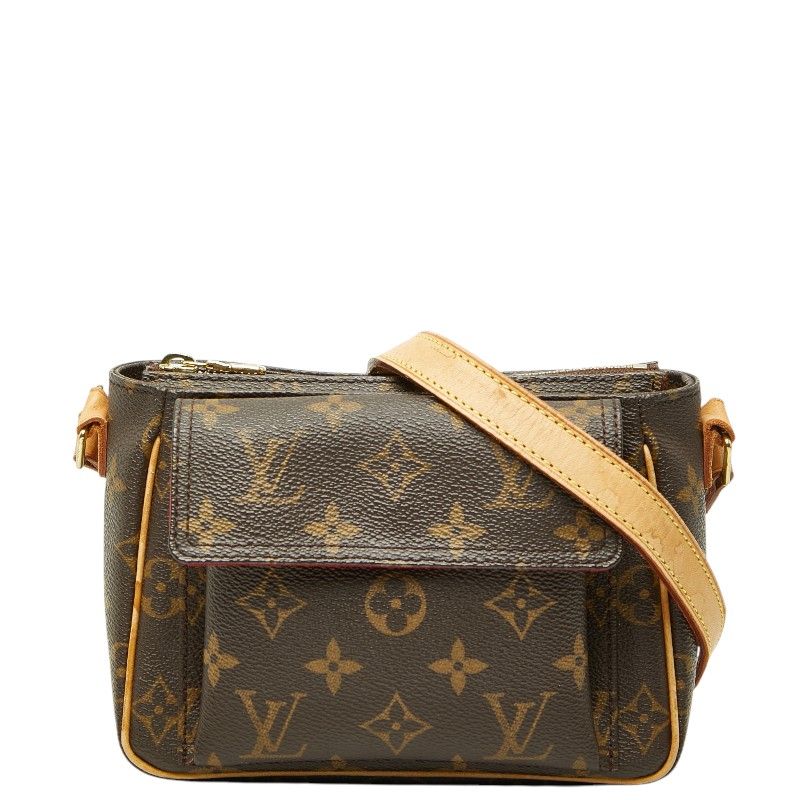 Louis Vuitton Monogram Viva Cite PM Crossbody Shoulder Bag Brown Leather