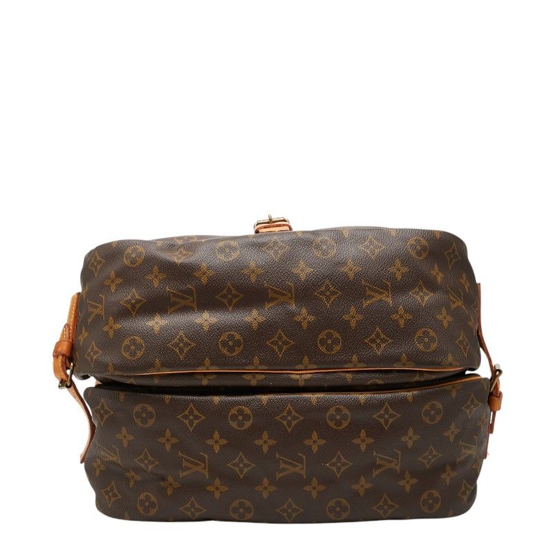 Louis Vuitton Monogram Saumur 35 Crossbody Shoulder Bag Brown Leather — view 3