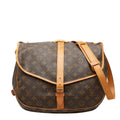 Louis Vuitton Monogram Saumur 35 Crossbody Shoulder Bag Brown Leather