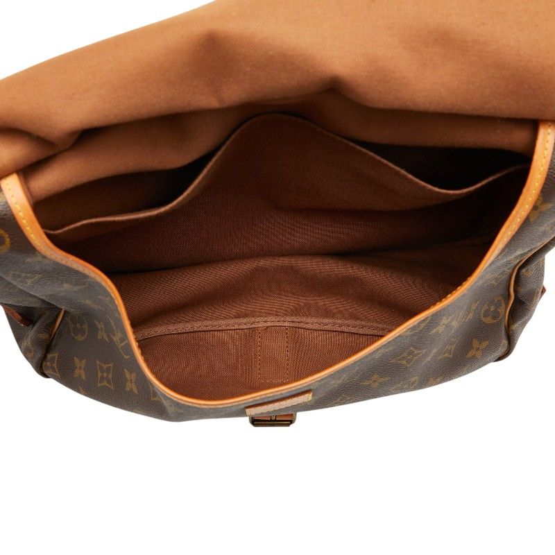 Louis Vuitton Monogram Saumur 35 Crossbody Shoulder Bag Brown Leather — view 9