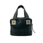 Chanel With Card Choco Bar Caviar Leather Mini Boston Bag Black — view 3